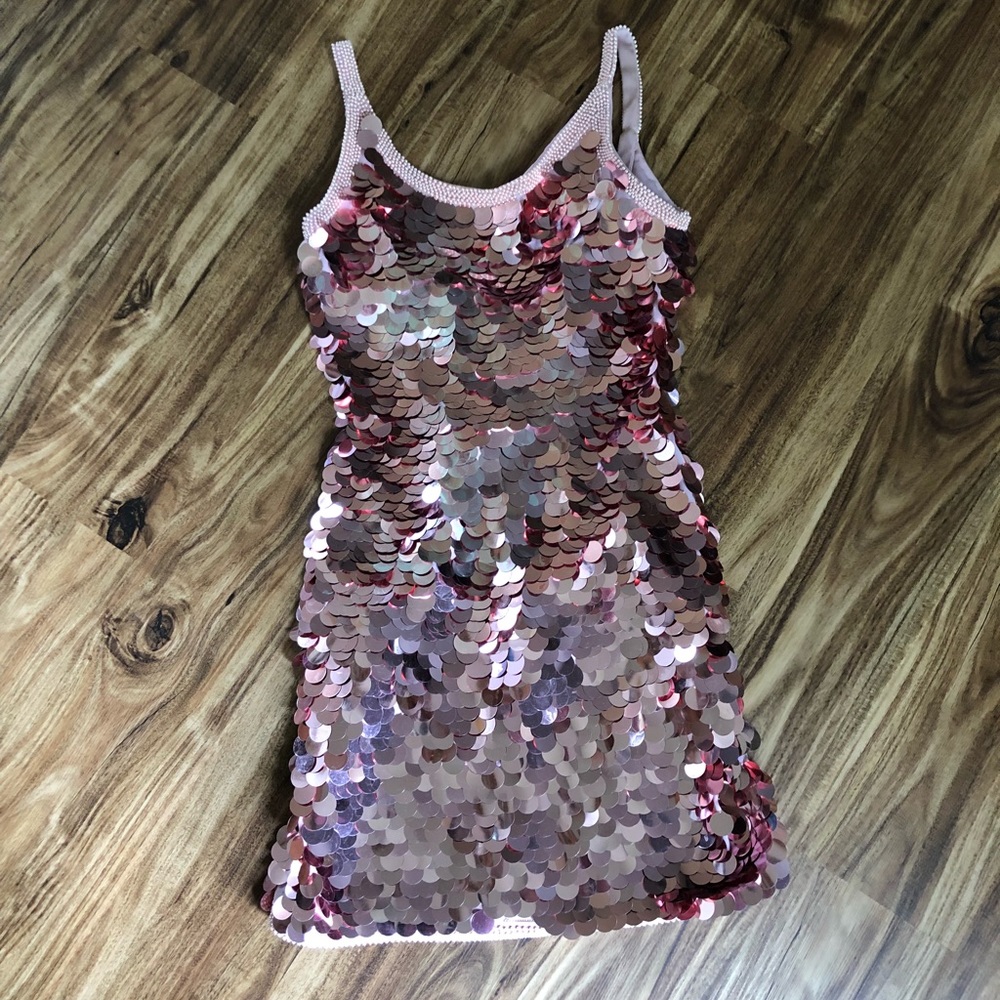 Pink Sequin Cocktail Dress